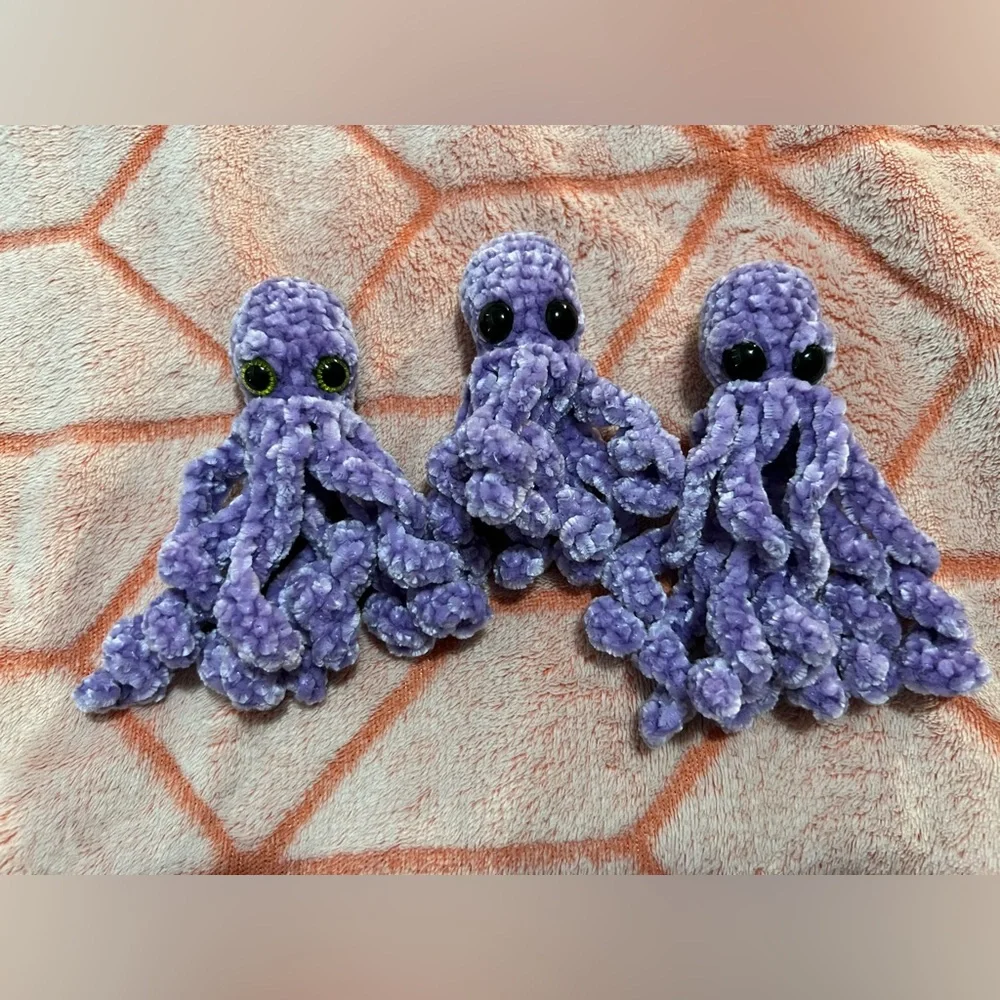 Mini Plush Crocheted Jellybean Octopus 🐙 - Picture 4 of 5